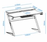 Alphason Aries Black & Red Carbon Fibre Effect Gaming Desk with storage-20056