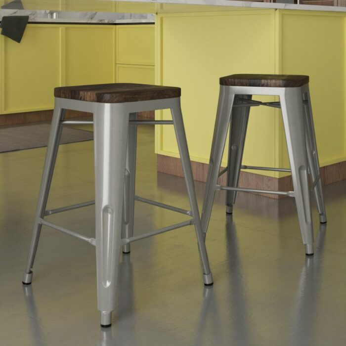 Dorel Fusion Counter stool in Gun metal, silver or Bronze Pack of 2-22452