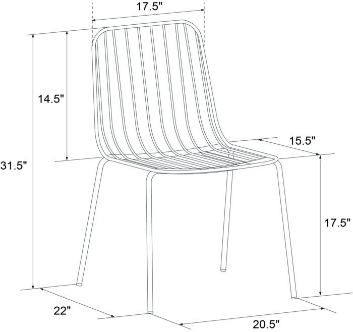 Dorel Caden Wire Dining Chair - Black (set of 2)-19000