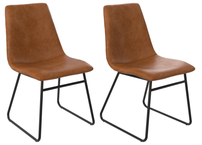 Dorel Bowden Upholstered Molded Chair - Caramel Maple (set of 2)-0