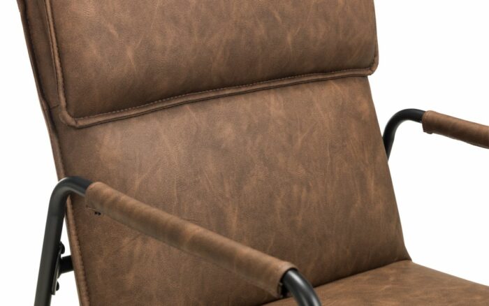 Julian Bowen Gramercy Industrial Style Chair - Brown Faux Leather-19399