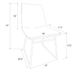 Dorel Bowden Upholstered Molded Chair - Caramel Maple (set of 2)-34148