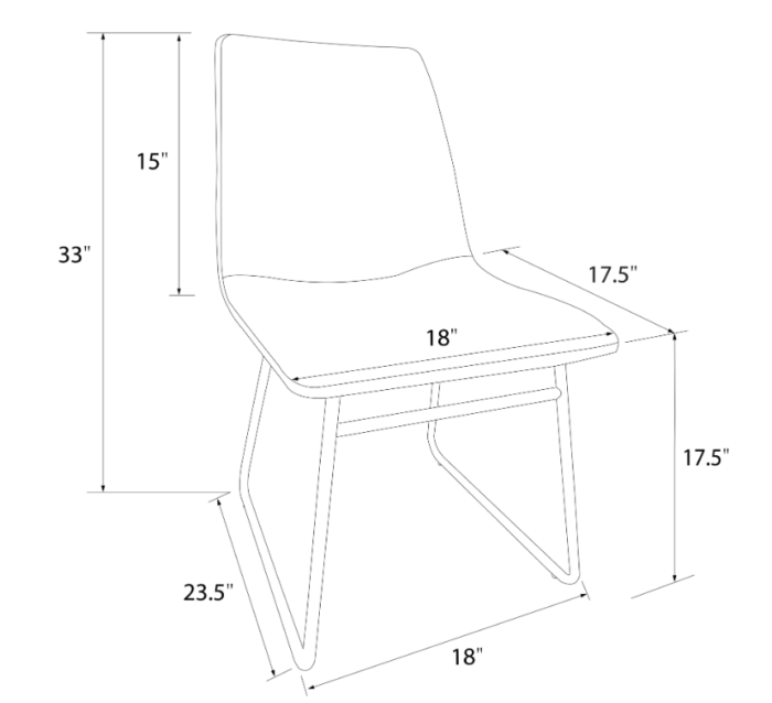 Dorel Bowden Upholstered Molded Chair - Caramel Maple (set of 2)-34148