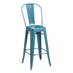 Zap Marcel Metal Bar Stool with Back Rest indoor or outdoor use Black, Grey, Blue, Yellow-0
