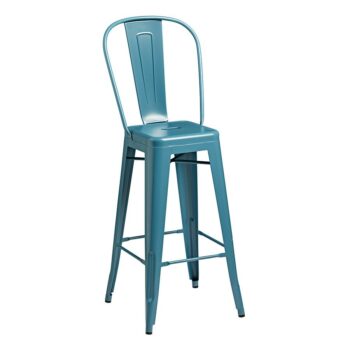 Zap Marcel Metal Bar Stool with Back Rest indoor or outdoor use Black, Grey, Blue, Yellow-0