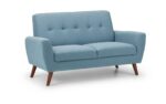 julian bowen Monza Retro 2 Seat Sofa Blue Linen Fabric-0
