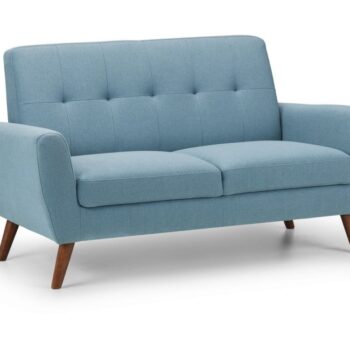 julian bowen Monza Retro 2 Seat Sofa Blue Linen Fabric-0