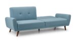 julian bowen Monza Retro 3/4 Seat Sofa Bed Blue Linen Fabric-0