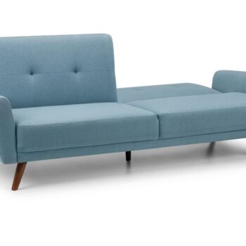 julian bowen Monza Retro 3/4 Seat Sofa Bed Blue Linen Fabric-0