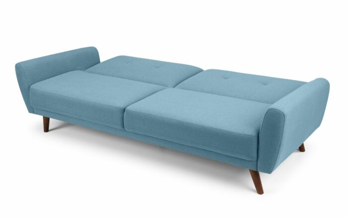 julian bowen Monza Retro 3/4 Seat Sofa Bed Blue Linen Fabric-19361