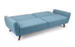 julian bowen Monza Retro 3/4 Seat Sofa Bed Blue Linen Fabric-19359