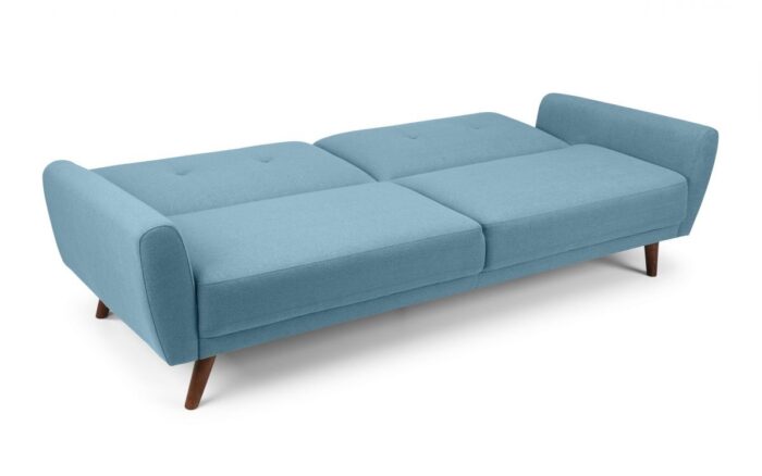 julian bowen Monza Retro 3/4 Seat Sofa Bed Blue Linen Fabric-19359
