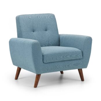julian bowen Monza Retro Armchair Blue Linen Fabric-0