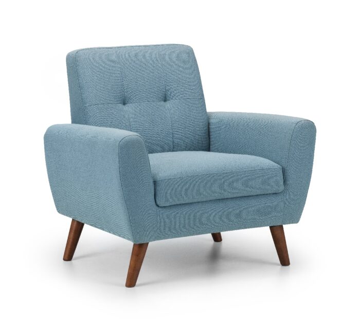 julian bowen Monza Retro Armchair Blue Linen Fabric-0