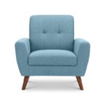 julian bowen Monza Retro Armchair Blue Linen Fabric-19316