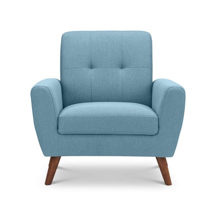 julian bowen Monza Retro Armchair Blue Linen Fabric-19316