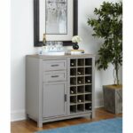 Dorel Carver Bar cabinet in black/weathered oak or grey/weathered oak-19182