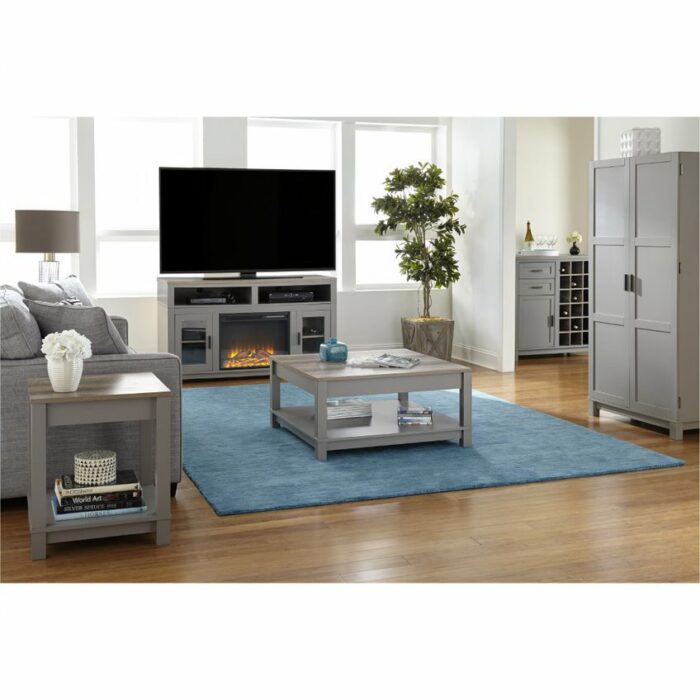 Dorel Carver Bar cabinet in black/weathered oak or grey/weathered oak-19180