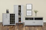 Dorel Carver Bar cabinet in black/weathered oak or grey/weathered oak-19185