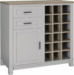 Dorel Carver Bar cabinet in black/weathered oak or grey/weathered oak-19184