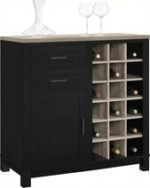 Dorel Carver Bar cabinet in black/weathered oak or grey/weathered oak-19188
