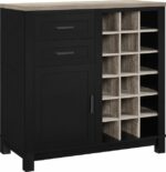 Dorel Carver Bar cabinet in black/weathered oak or grey/weathered oak-19178