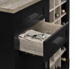 Dorel Carver Bar cabinet in black/weathered oak or grey/weathered oak-19176