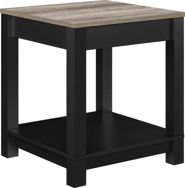 Dorel Carver End table in black/weathered oak or grey/weathered oak-0