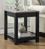 Dorel Carver End table in black/weathered oak or grey/weathered oak-19206