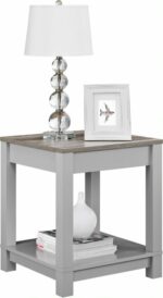 Dorel Carver End table in black/weathered oak or grey/weathered oak-19200