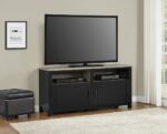 Dorel carver tv stand in grey/weathered oak or black/weathered oak-19216