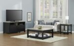 Dorel carver tv stand in grey/weathered oak or black/weathered oak-19221