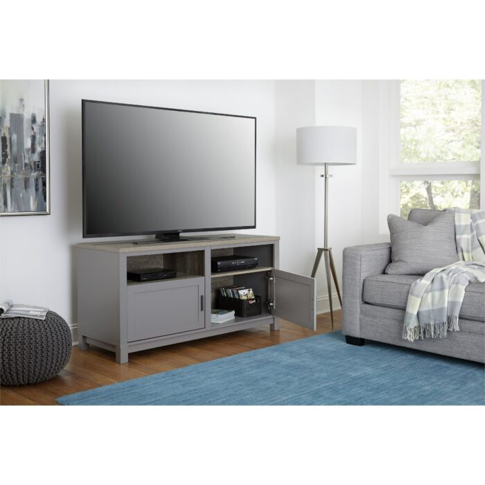 Dorel carver tv stand in grey/weathered oak or black/weathered oak-19222