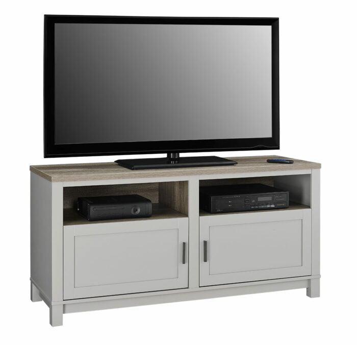 Dorel carver tv stand in grey/weathered oak or black/weathered oak-0