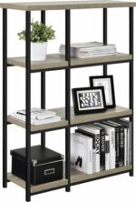 Dorel Elmwood bookcase in distressed grey oak-19267