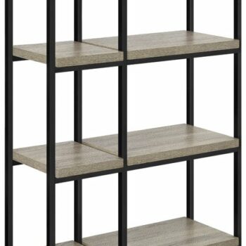 Dorel Elmwood bookcase in distressed grey oak-0