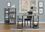 Dorel Elmwood bookcase in distressed grey oak-19266