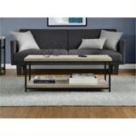 Dorel Elmwood coffee table in distressed grey oak-19275