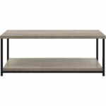 Dorel Elmwood coffee table in distressed grey oak-19279