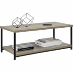 Dorel Elmwood coffee table in distressed grey oak-19278