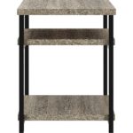 Dorel Elmwood End table in distressed grey oak-19280