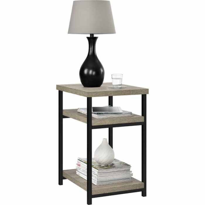 Dorel Elmwood End table in distressed grey oak-19283
