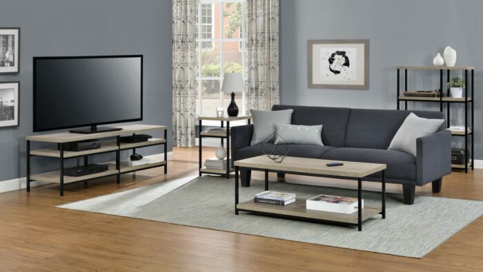 Dorel Elmwood End table in distressed grey oak-19281