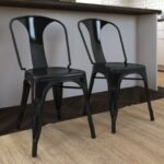 Dorel Finn metal dining chair in black or grey-19417