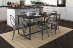 Dorel Finn metal dining chair in black or grey-19419