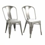 Dorel Finn metal dining chair in black or grey-19411