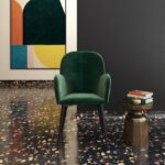 Dorel Fitz Accent chair in Silver Grey, Deep Red, Mustard or Green velvet-19426
