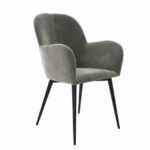 Dorel Fitz Accent chair in Silver Grey, Deep Red, Mustard or Green velvet-19425