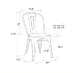 Dorel Fusion Dining chair in gun metal, black, Silver or white Pack of 2-19550
