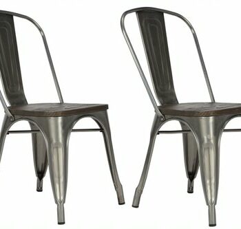 Dorel Fusion Dining chair in gun metal, black, Silver or white Pack of 2-0
